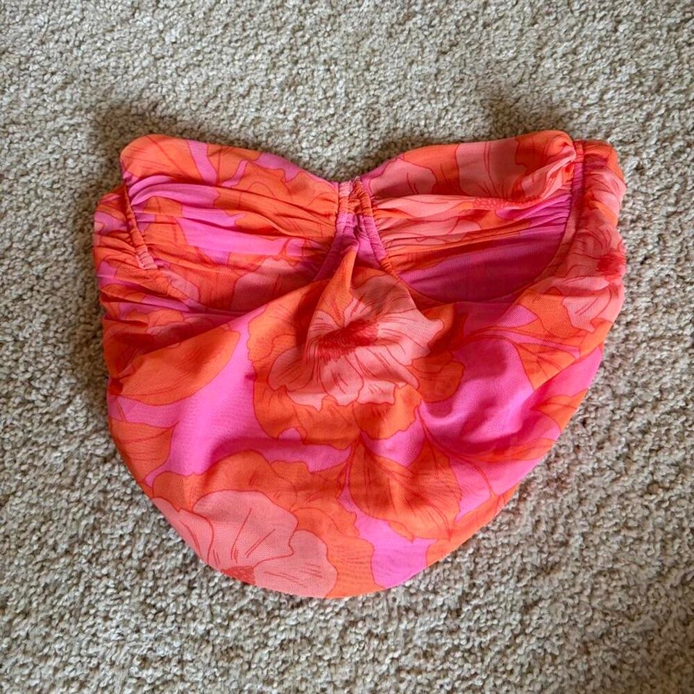 Zara orange and pink floral